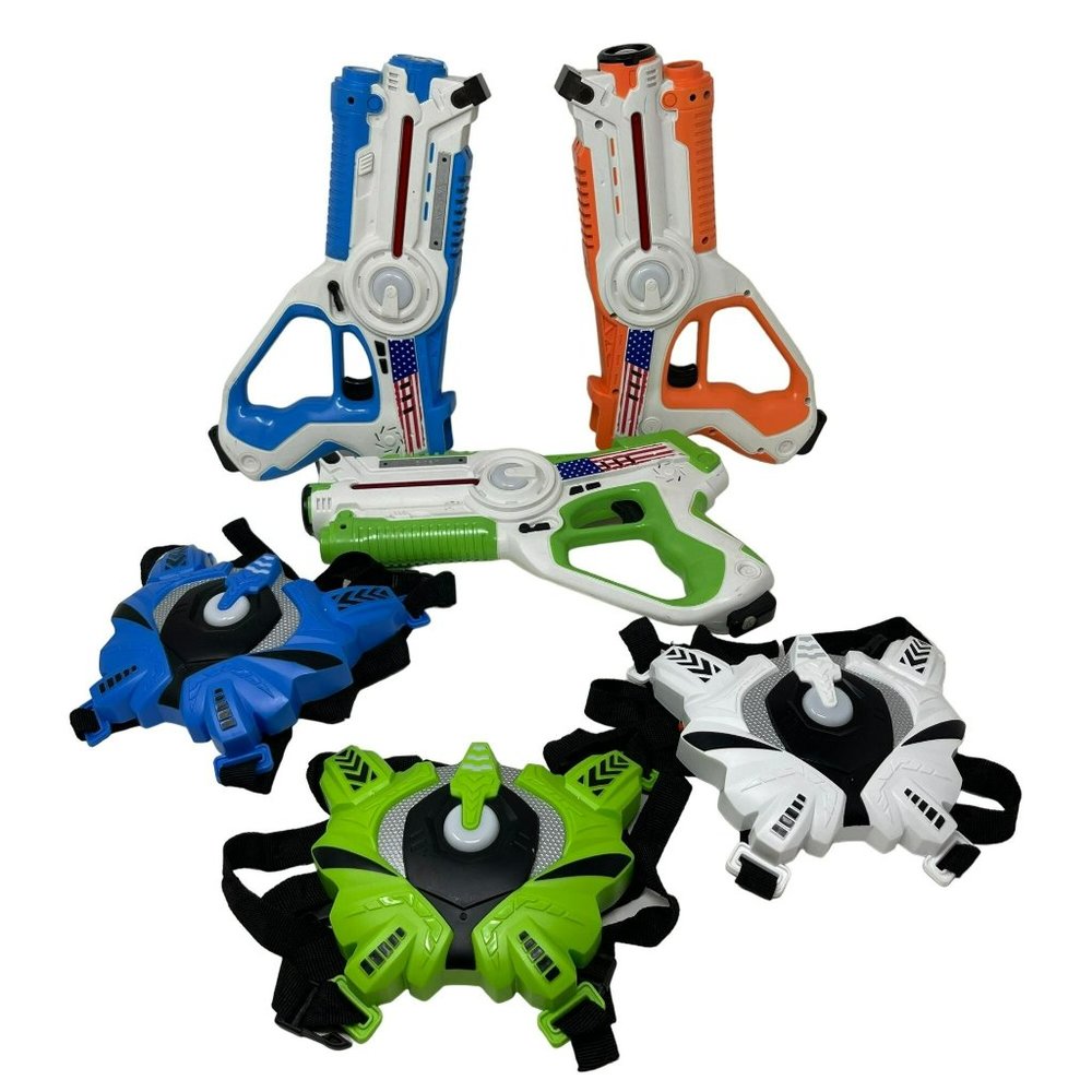 Veken Infrared Laser Tag Toy Gun Battle Set  3 Guns and 3‎ Vests